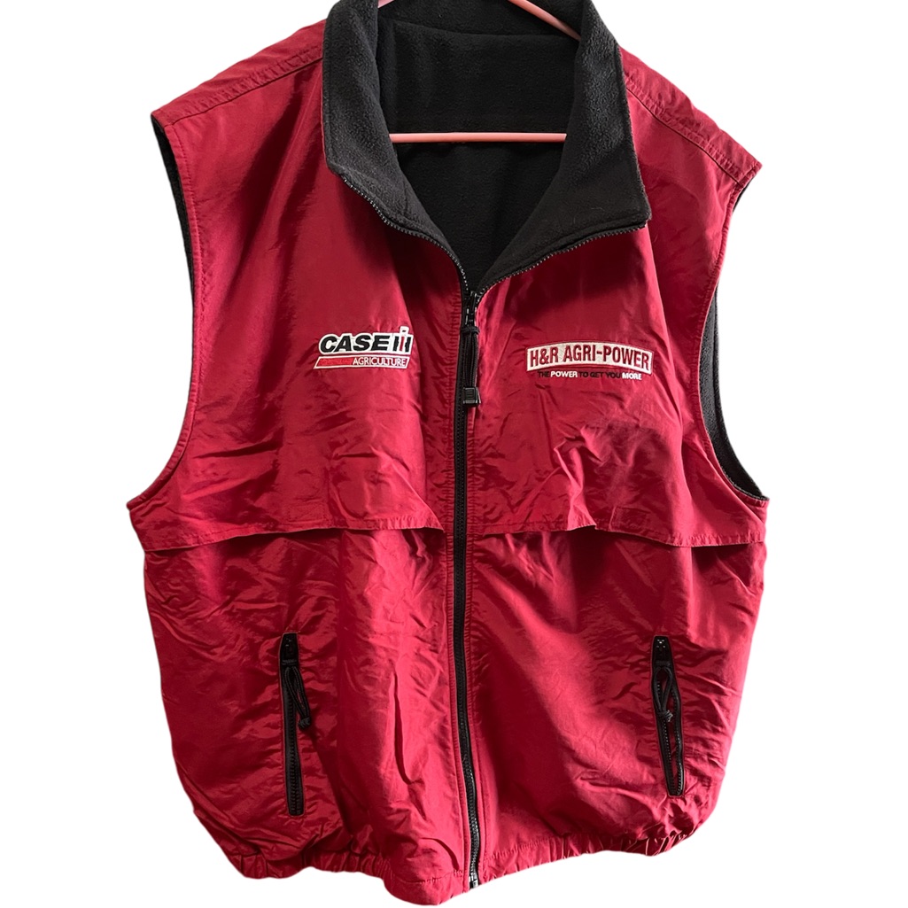 Case Agriculture Red Lined Zipper Vest
